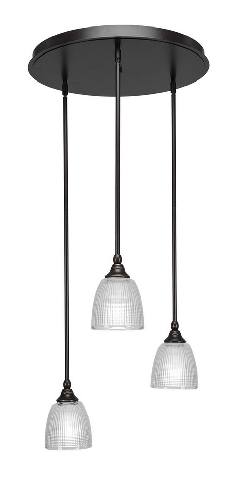 Toltec Lighting - 2183-DG-500 - Three Light Cluster Pendalier - Empire - Dark Granite