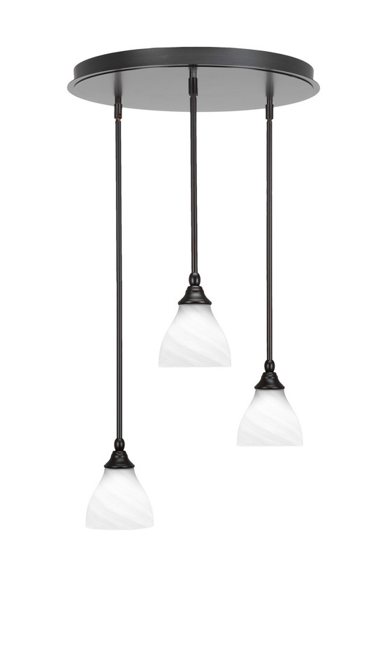 Toltec Lighting - 2183-ES-4761 - Three Light Pendalier - Empire - Espresso