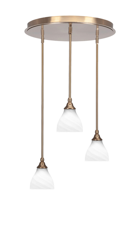 Toltec Lighting - 2183-NAB-4761 - Three Light Pendalier - Empire - New Age Brass