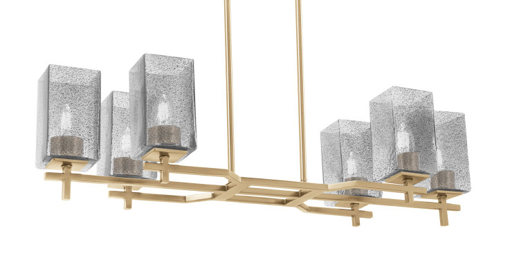 Toltec Lighting - 2326-NAB-542 - Six Light Island Pendant - Corbin - New Age Brass