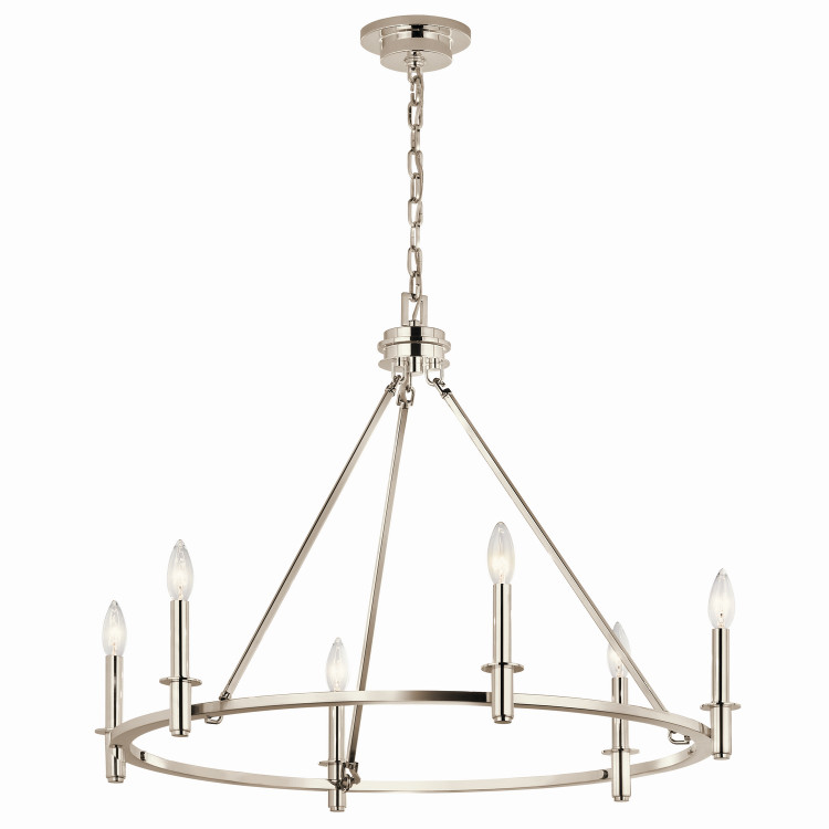 Kichler - 52705PN - Six Light Chandelier - Carrick - Polished Nickel