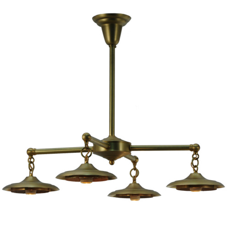 Meyda Tiffany - 140490 - Four Light Pendant Hardware - Diamond Craftsman - Natural Brass