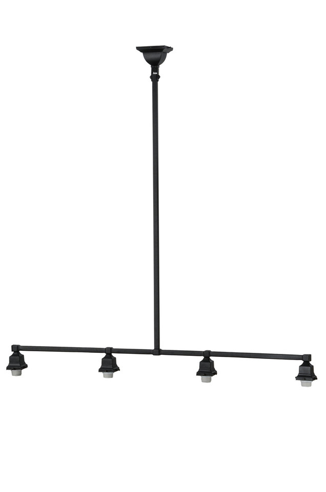 Meyda Tiffany - 144453 - Four Light Island Pendant Hardware - Mission - Black Metal