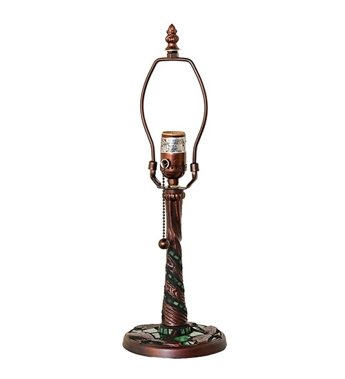 Meyda Tiffany - 17233 - One Light Table Base - Twisted Fly - Mahogany Bronze/Green Mosaic