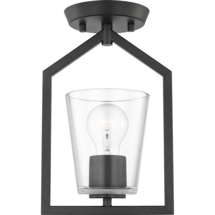 Progress Lighting - P350258-31M - One Light Semi Flush Mount - Vertex - Matte Black