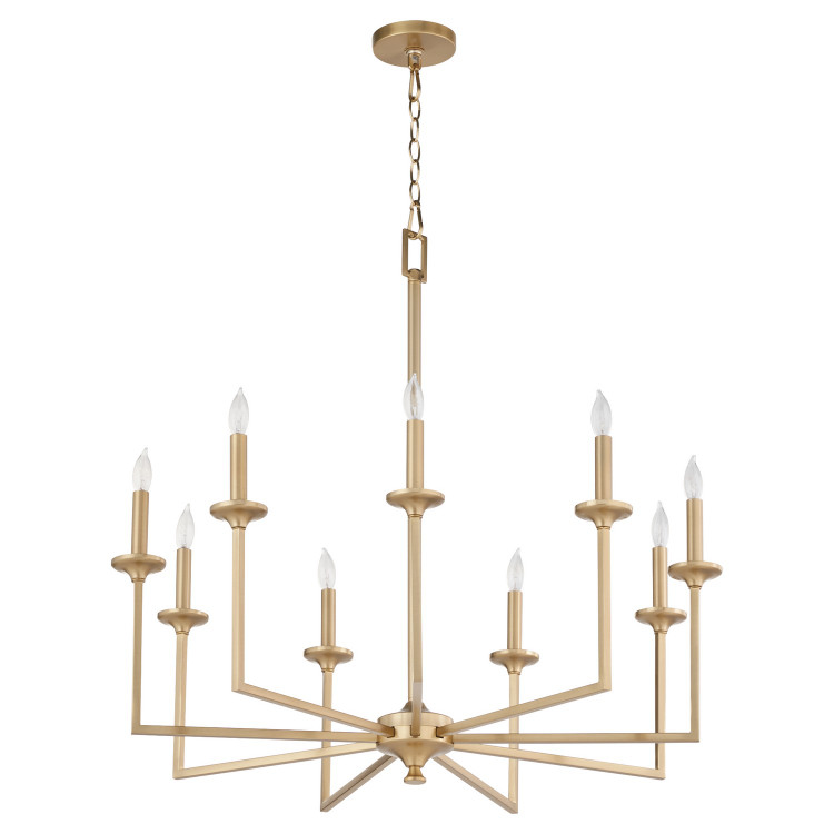 Quorum - 6005-9-80 - Nine Light Chandelier - Eldorado - Aged Brass