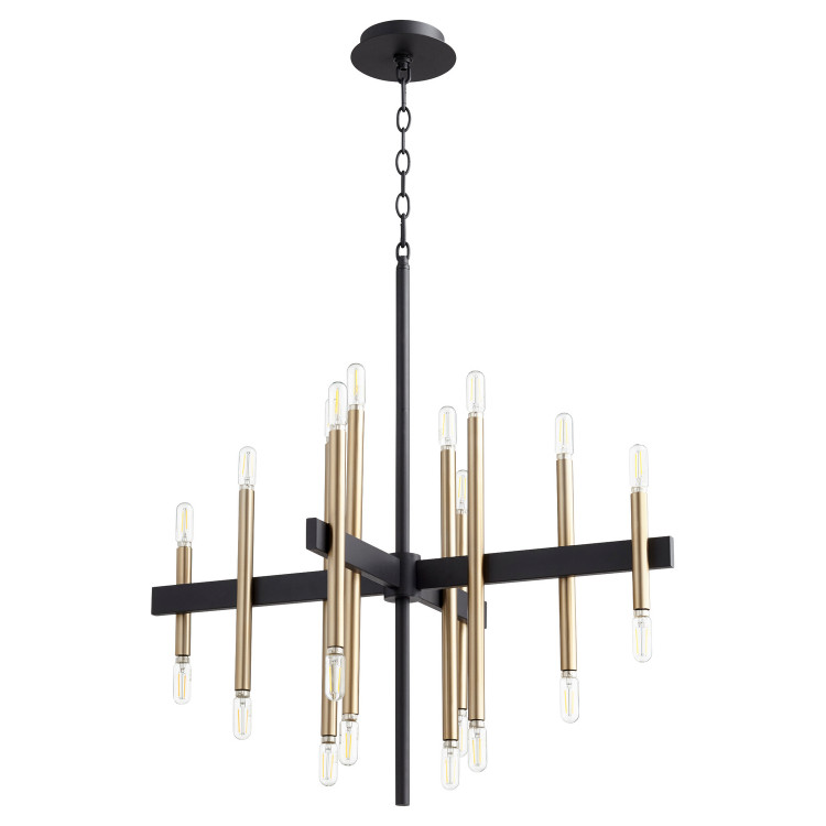 Quorum - 60-20-6980 - 20 Light Chandelier - Luxe - Textured Black|Aged Brass