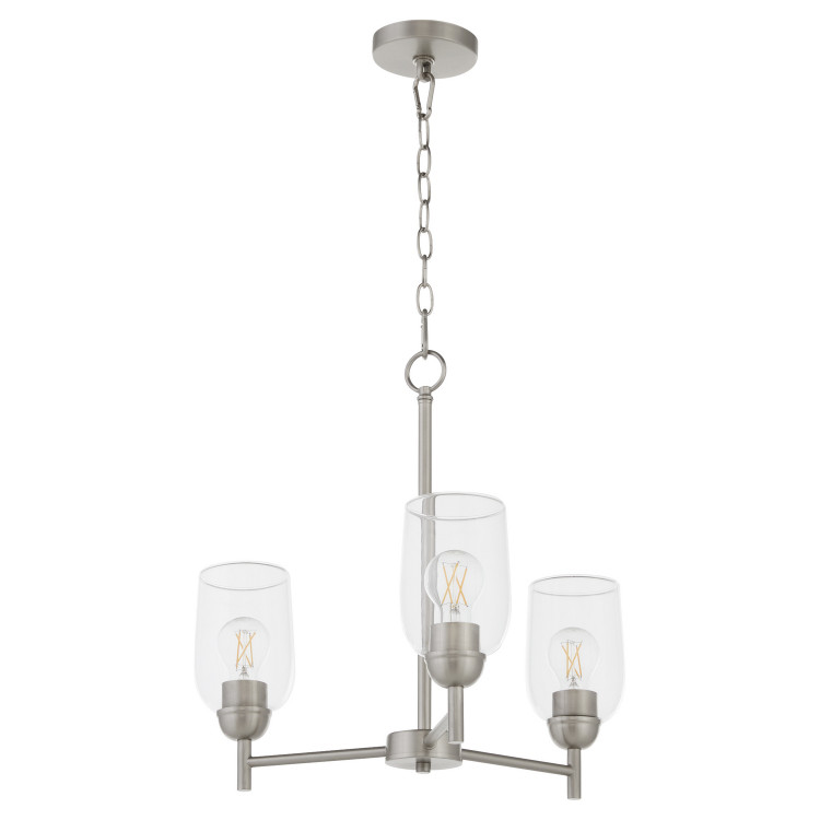 Quorum - 6112-3-65 - Three Light Chandelier - Wallinger - Satin Nickel