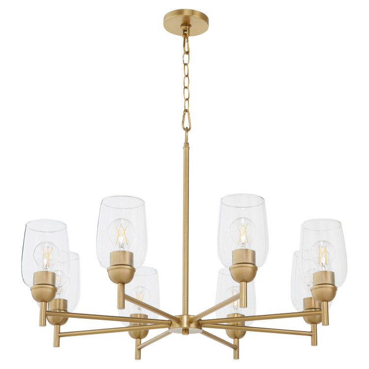 Quorum - 6112-8-80 - Eight Light Chandelier - Wallinger - Aged Brass