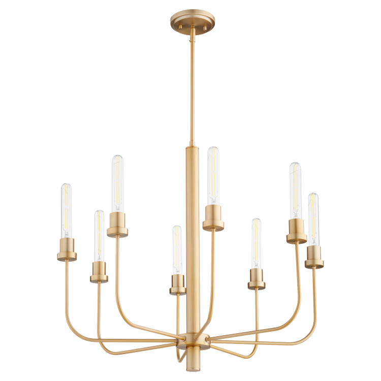 Quorum - 612-8-80 - Eight Light Chandelier - Sheridan - Aged Brass