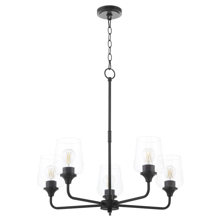 Quorum - 6313-5-59 - Five Light Chandelier - Raymond - Matte Black Quorum - 6313-5-59 - Five Light Chandelier - Raymond - Matte Black