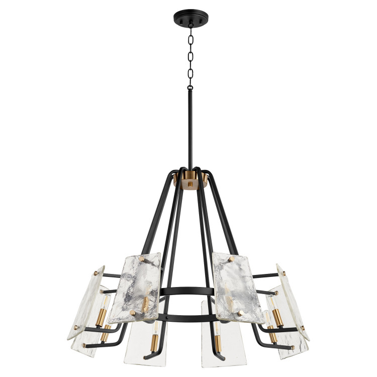 Quorum - 637-8-69 - Eight Light Chandelier - Tioga - Textured Black|Aged Brass