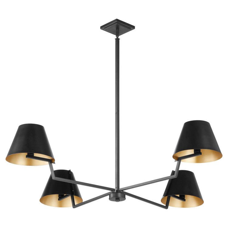 Quorum - 668-4-59 - Four Light Chandelier - Bliss - Matte Black Quorum - 668-4-59 - Four Light Chandelier - Bliss - Matte Black