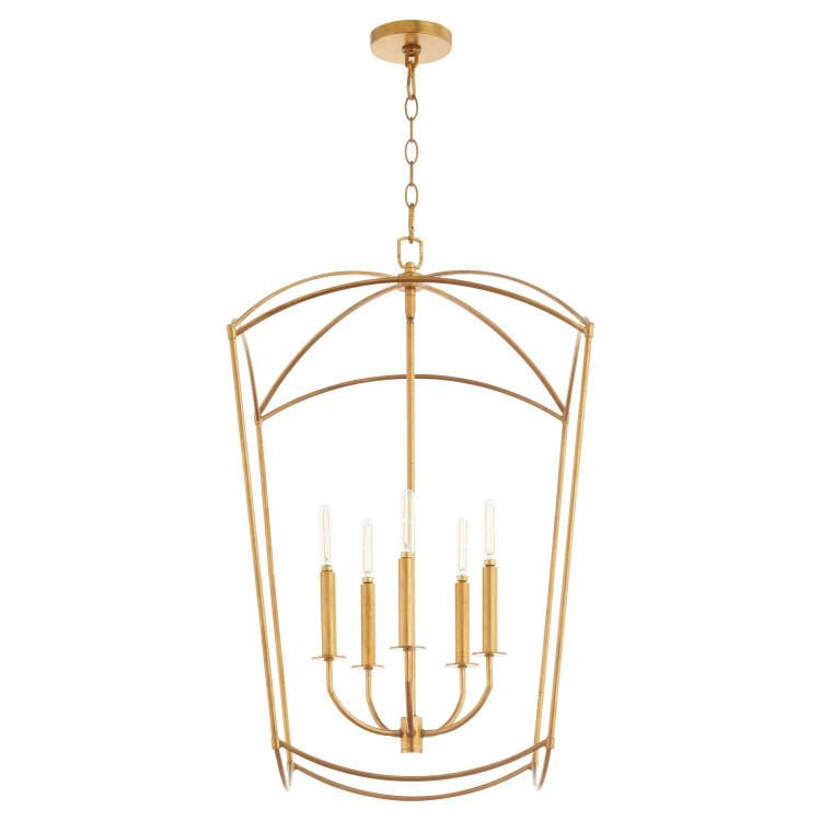 Quorum - 6812-5-74 - Five Light Entry - Mantle - Gold Leaf