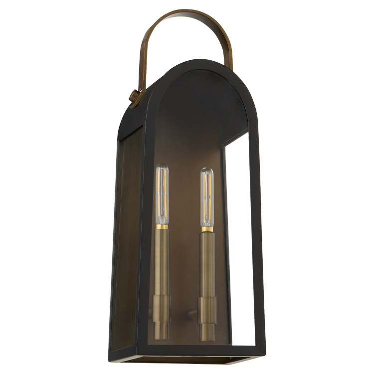 Quorum - 72-20-5982 - Two Light Wall Mount - Rossi - Matte Black|Aged Copper