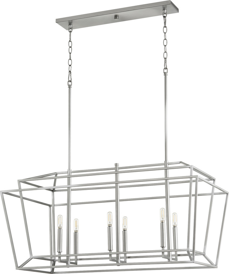 Quorum - 8507-6-64 - Six Light Entry Pendant - Monument - Classic Nickel