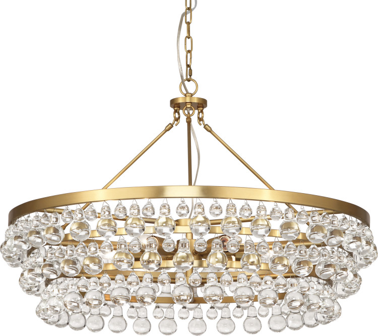 Robert Abbey - 1004 - Six Light Chandelier - Bling - Antique Brass