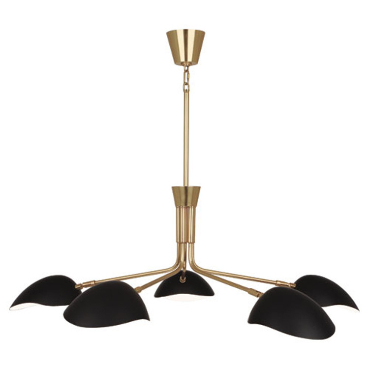 Robert Abbey - 1522 - Five Light Chandelier - Rico Espinet Racer - Modern Brass w/Matte Black