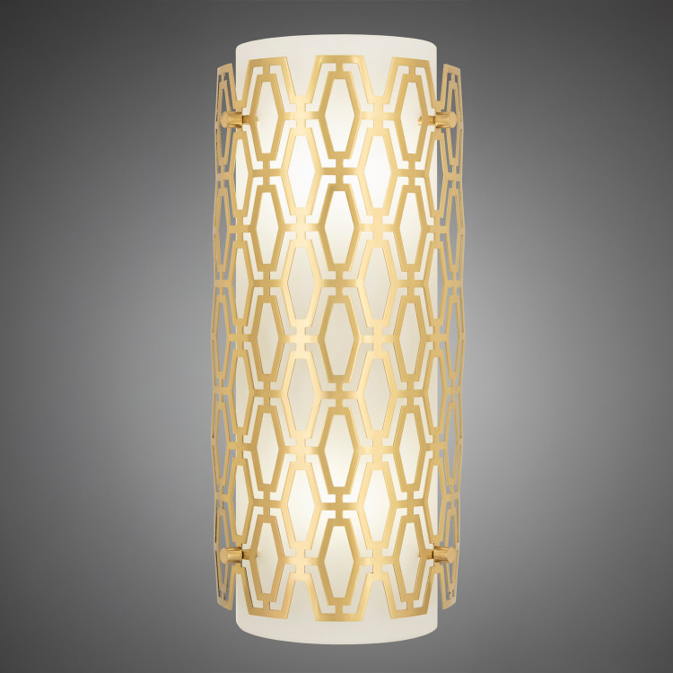 Robert Abbey - 202 - Two Light Wall Sconce - Marcel - Modern Brass Frosted Cased White