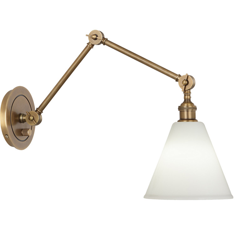 Robert Abbey - 2418G - One Light Wall Sconce - Alloy - Warm Brass/Cased White Glass Shade w/ Polished