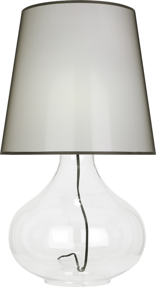 Robert Abbey - 459B - One Light Table Lamp - June - Clear Glass Body w/Black Fabric Wrapped Cord