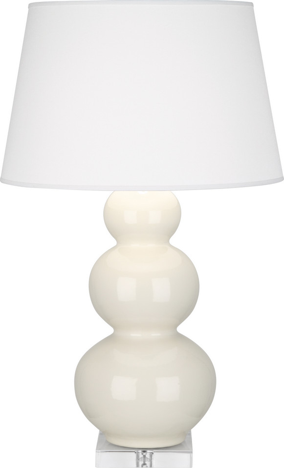 Robert Abbey - A364X - One Light Table Lamp - Triple Gourd - Bone Glazed Ceramic w/Lucite