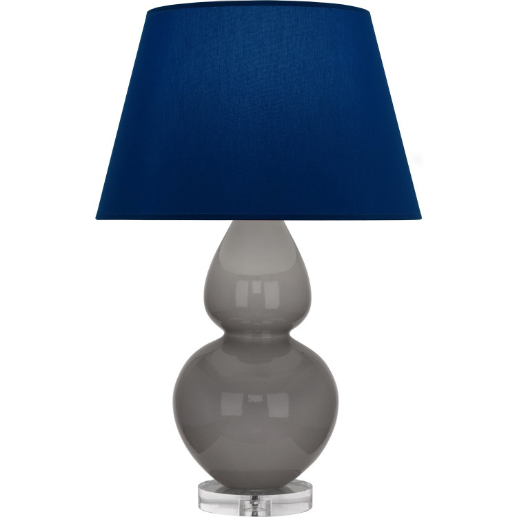 Robert Abbey - A750N - One Light Table Lamp - Double Gourd - Smokey Taupe Glazed Ceramic w/Lucite