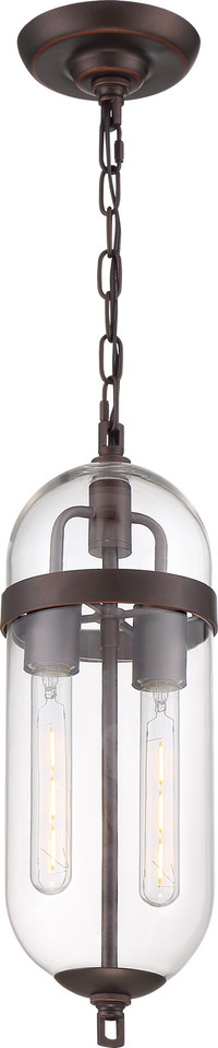 Nuvo Lighting - 60-6922 - Two Light Pendant - Fathom - Mahogany Bronze / Clear Glass