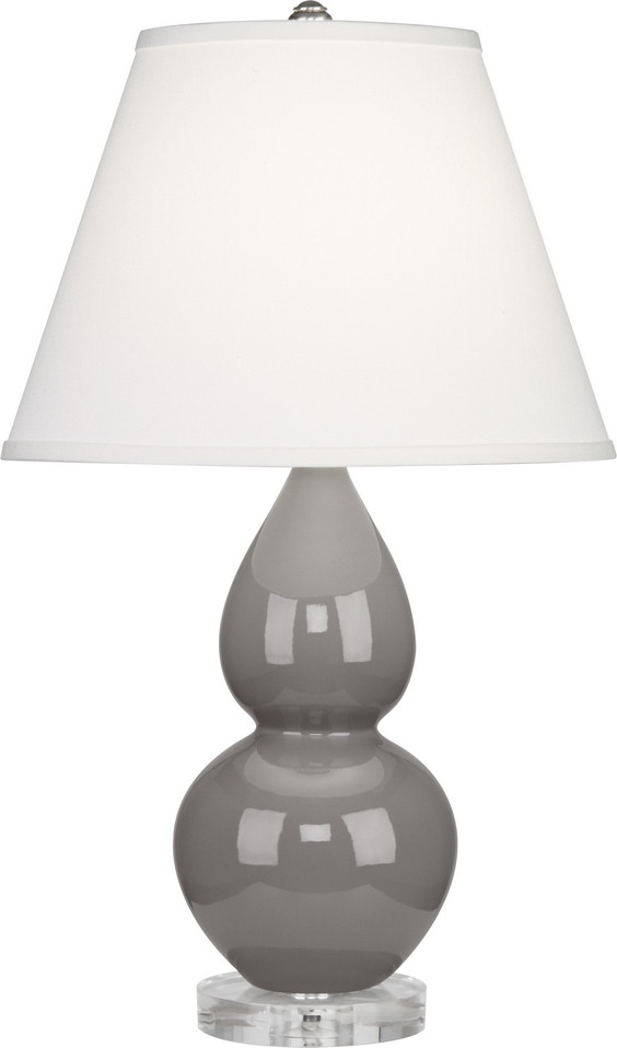 Robert Abbey - A770X - One Light Accent Lamp - Small Double Gourd - Smokey Taupe Glazed Ceramic w/Lucite