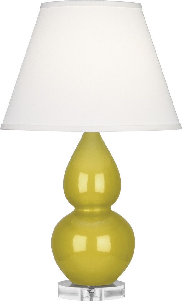 Robert Abbey - CI13X - One Light Accent Lamp - Small Double Gourd - Citron Glazed Ceramic w/Lucite