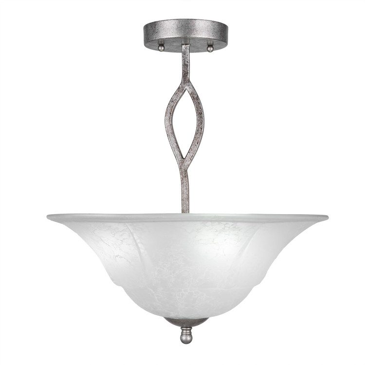 Toltec Lighting - 242-AS-53615 - Three Light Semi-Flush - Revo - Aged Silver