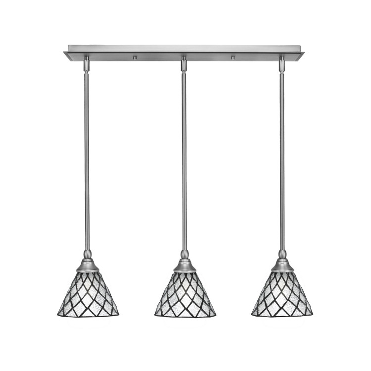 Toltec Lighting - 25-BN-9185 - Three Light Linear Pendalier - Stem - Brushed Nickel
