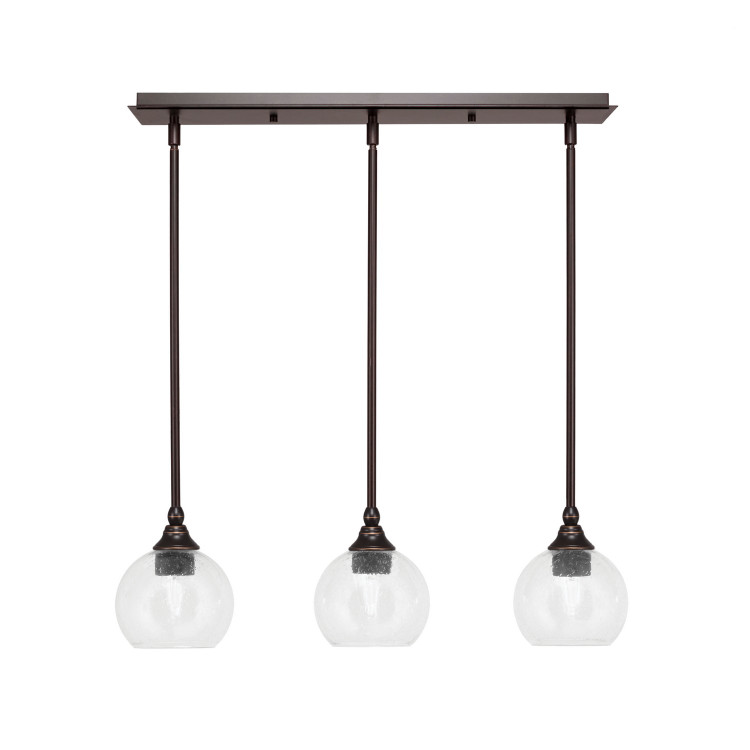 Toltec Lighting - 25-DG-4100 - Three Light Linear Pendalier - Stem - Dark Granite