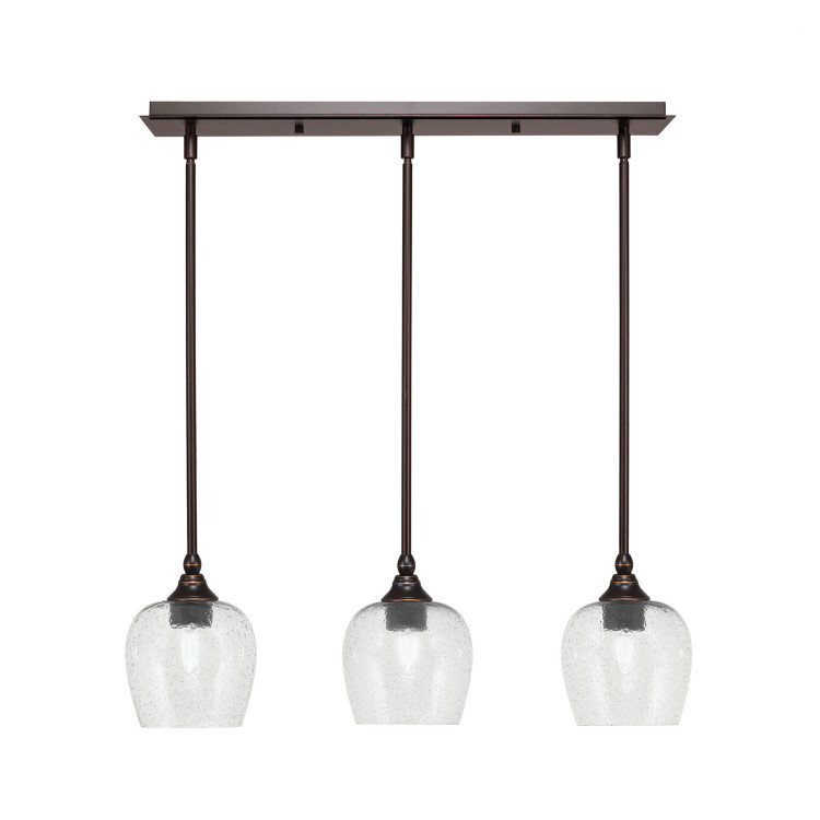 Toltec Lighting - 25-DG-4812 - Three Light Linear Pendalier - Stem - Dark Granite