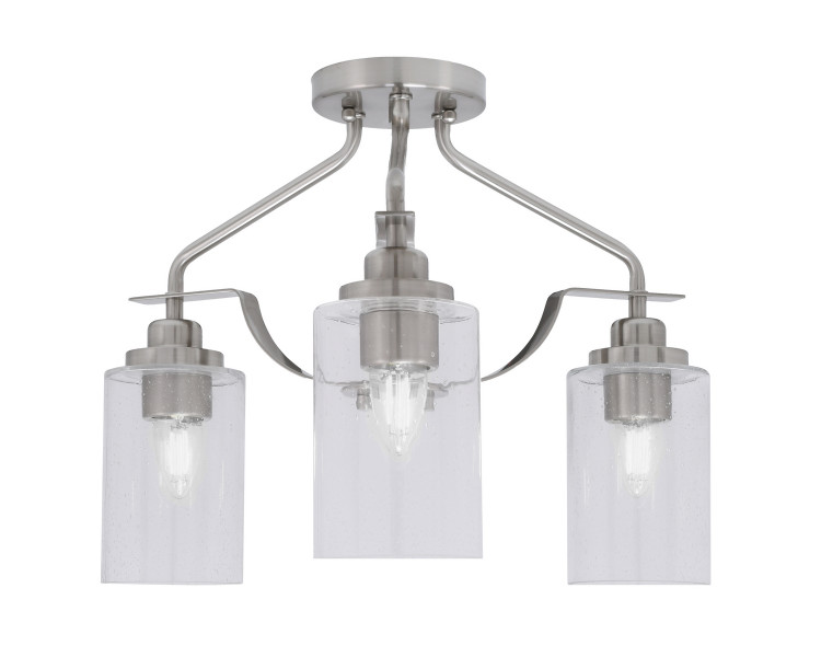 Toltec Lighting - 2607-BN-300 - Three Light Semi-Flush Mount - Odyssey - Brushed Nickel