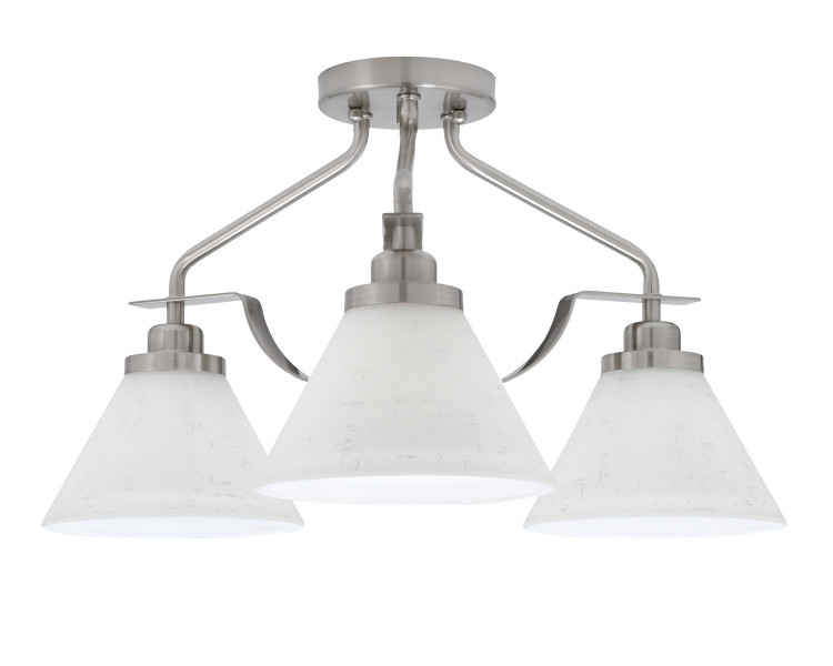 Toltec Lighting - 2607-BN-312 - Three Light Semi-Flush Mount - Odyssey - Brushed Nickel