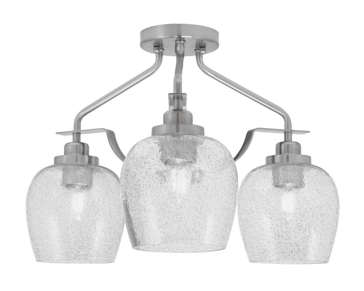 Toltec Lighting - 2607-BN-4812 - Three Light Semi-Flush Mount - Odyssey - Brushed Nickel