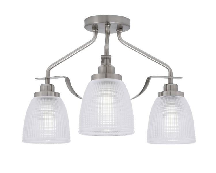Toltec Lighting - 2607-BN-500 - Three Light Semi-Flush Mount - Odyssey - Brushed Nickel