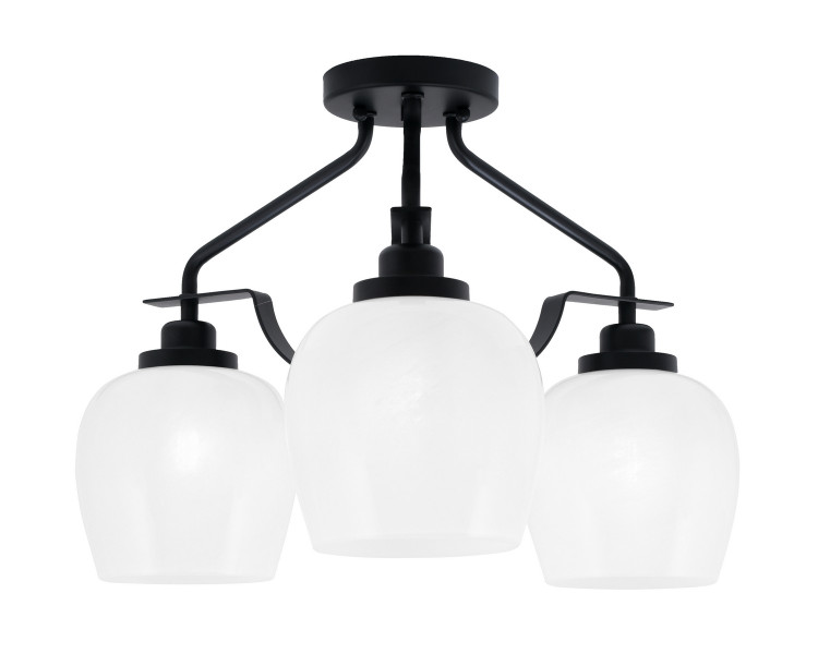 Toltec Lighting - 2607-MB-4811 - Three Light Semi-Flush Mount - Odyssey - Matte Black