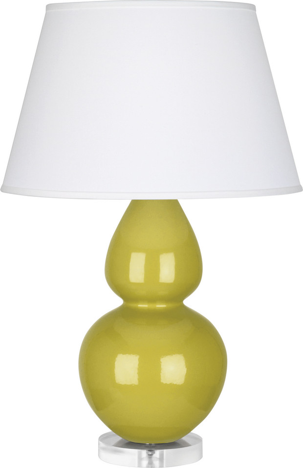 Robert Abbey - CI23X - One Light Table Lamp - Double Gourd - Citron Glazed Ceramic w/Lucite
