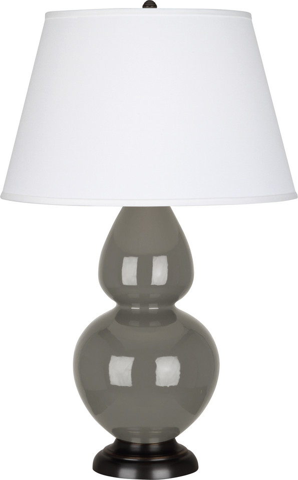 Robert Abbey - CR21X - One Light Table Lamp - Double Gourd - Ash Glazed Ceramic w/Deep Patina Bronzeed