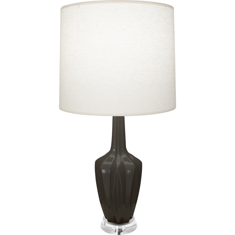 Robert Abbey - CR35 - One Light Accent Lamp - Emma - Ash Glazed Ceramic w/Polished Nickel/a Lucite