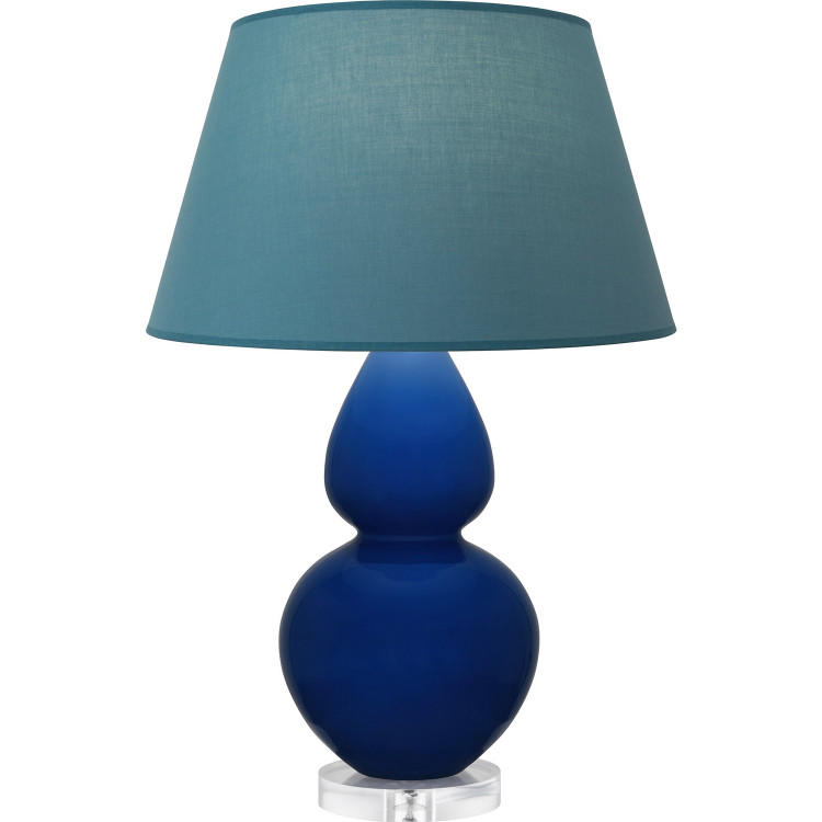 Robert Abbey - CT23B - One Light Table Lamp - Double Gourd - Cobalt Glazed Ceramic w/Lucite