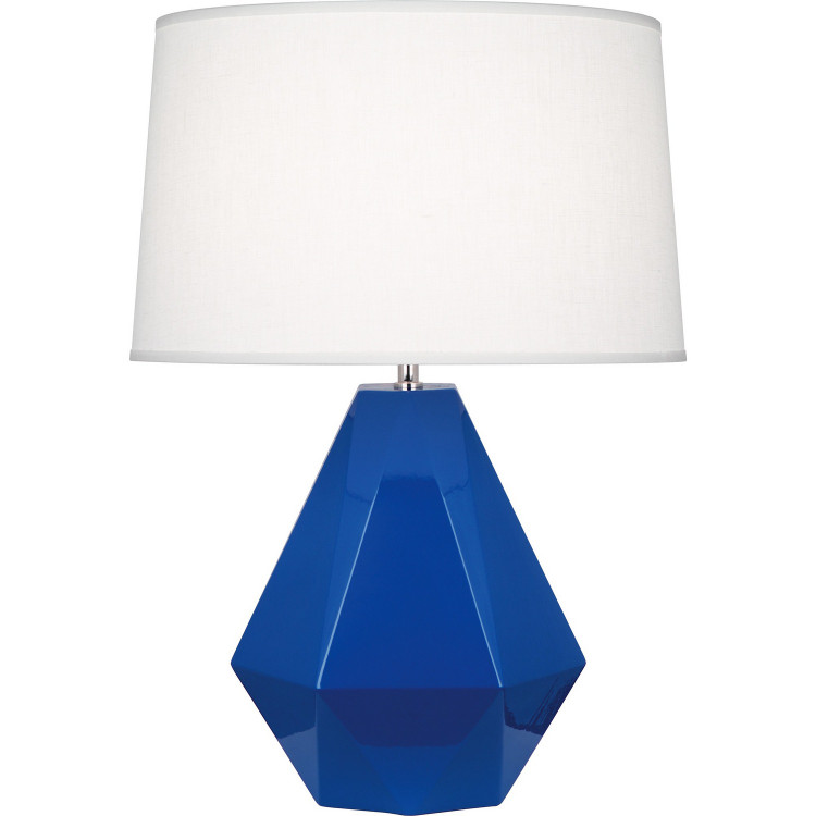 Robert Abbey - CT930 - One Light Table Lamp - Delta - Cobalt Glazed Ceramic w/Polished Nickel