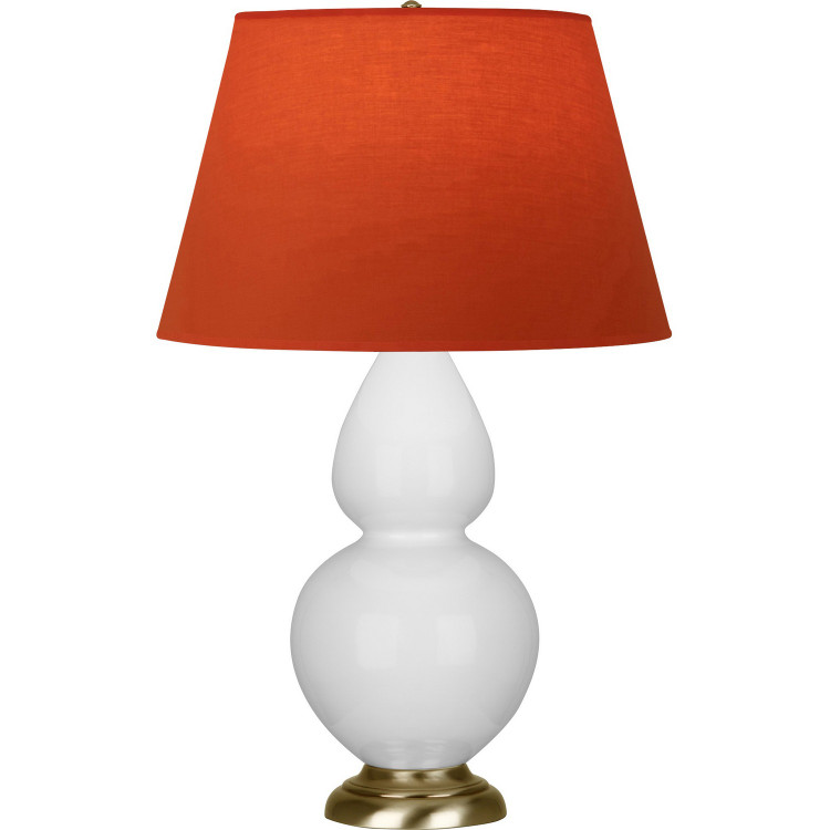 Robert Abbey - DY20T - One Light Table Lamp - Double Gourd - Daisy Glazed Ceramic w/Antique Natural Brass