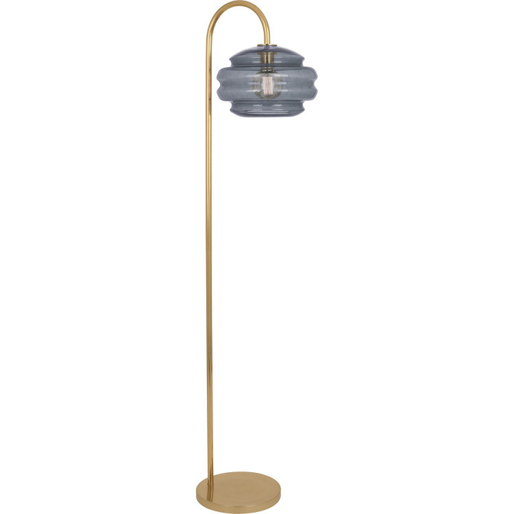 Robert Abbey - GY63 - One Light Floor Lamp - Horizon - Modern Brass w/ Smoke Gray Glass
