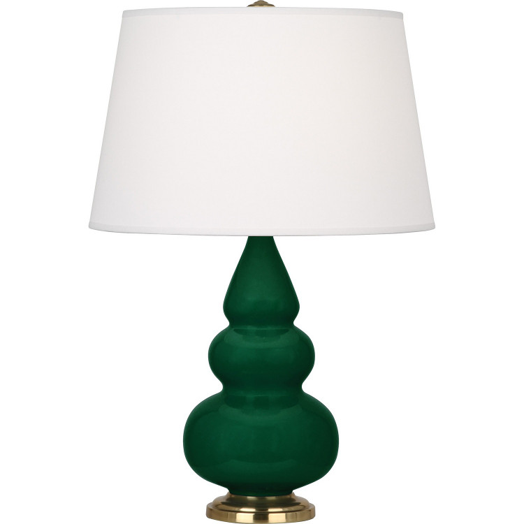 Robert Abbey - JU30X - One Light Accent Lamp - Small Triple Gourd - Jungle Glazed Ceramic w/Antique Natural Brass