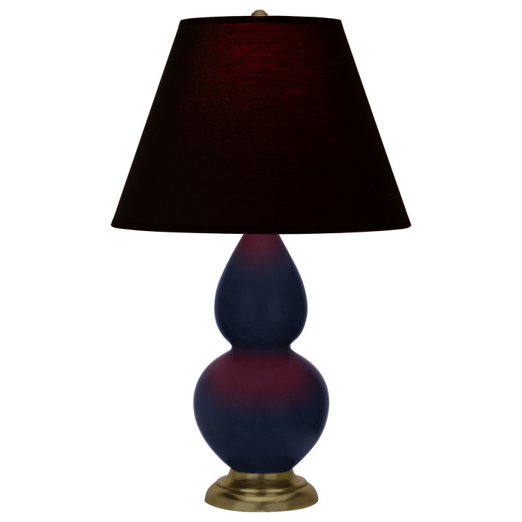 Robert Abbey - MB10K - One Light Accent Lamp - Small Double Gourd - Midnight Blue Glazed Ceramic w/Antique Natural Brass