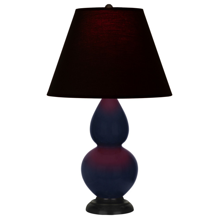 Robert Abbey - MB11K - One Light Accent Lamp - Small Double Gourd - Midnight Blue Glazed Ceramic w/Deep Patina Bronze