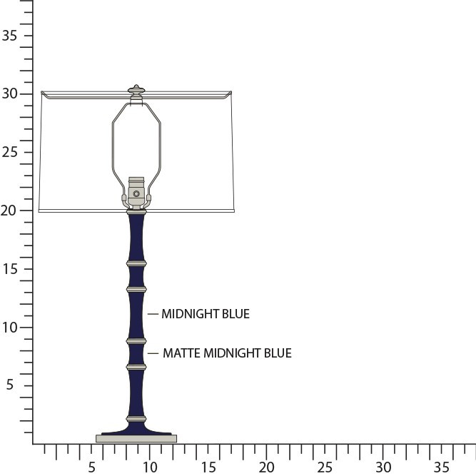 Robert Abbey - MB72MMB - One Light Table Lamp - Kane - Midnight Blue Matte Midnight Blue w/Polished Nickel